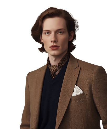 Wool blazer with silk pocket
